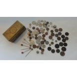 A small collection of coinage including two Churchill Crowns and various pre-decimal English