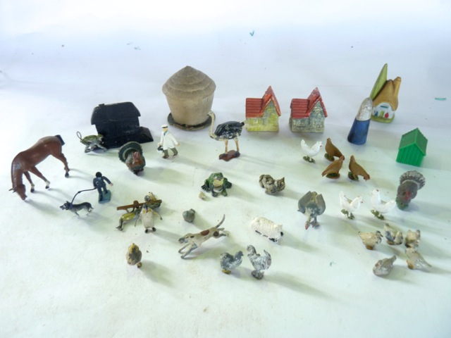 A mixed collection of early 20th century and later farmyard and other model vehicles to include a - Image 2 of 6