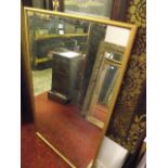 A large wall mirror of rectangular form with simple moulded gilt frame, 5 x 3ft approx