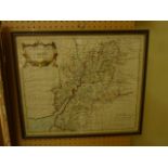 A map of Gloucestershire by Robert Morden, 36 x 43 cm in black and gilt frame