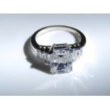 A Limited Edition 'The Art Deco Ring' April 2005, set with cubic zirconia, in silver, one of a