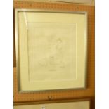 A 20th century signed limited edition etching by Regis de Bouvier de Cachard of a seated classical