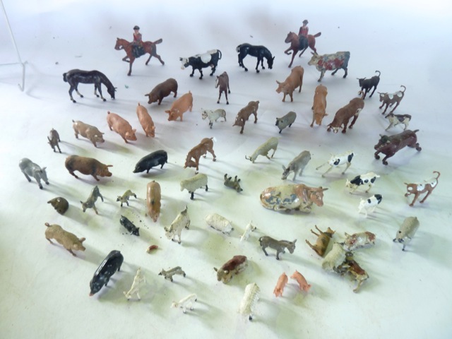 A mixed collection of early 20th century and later farmyard and other model vehicles to include a - Image 3 of 6