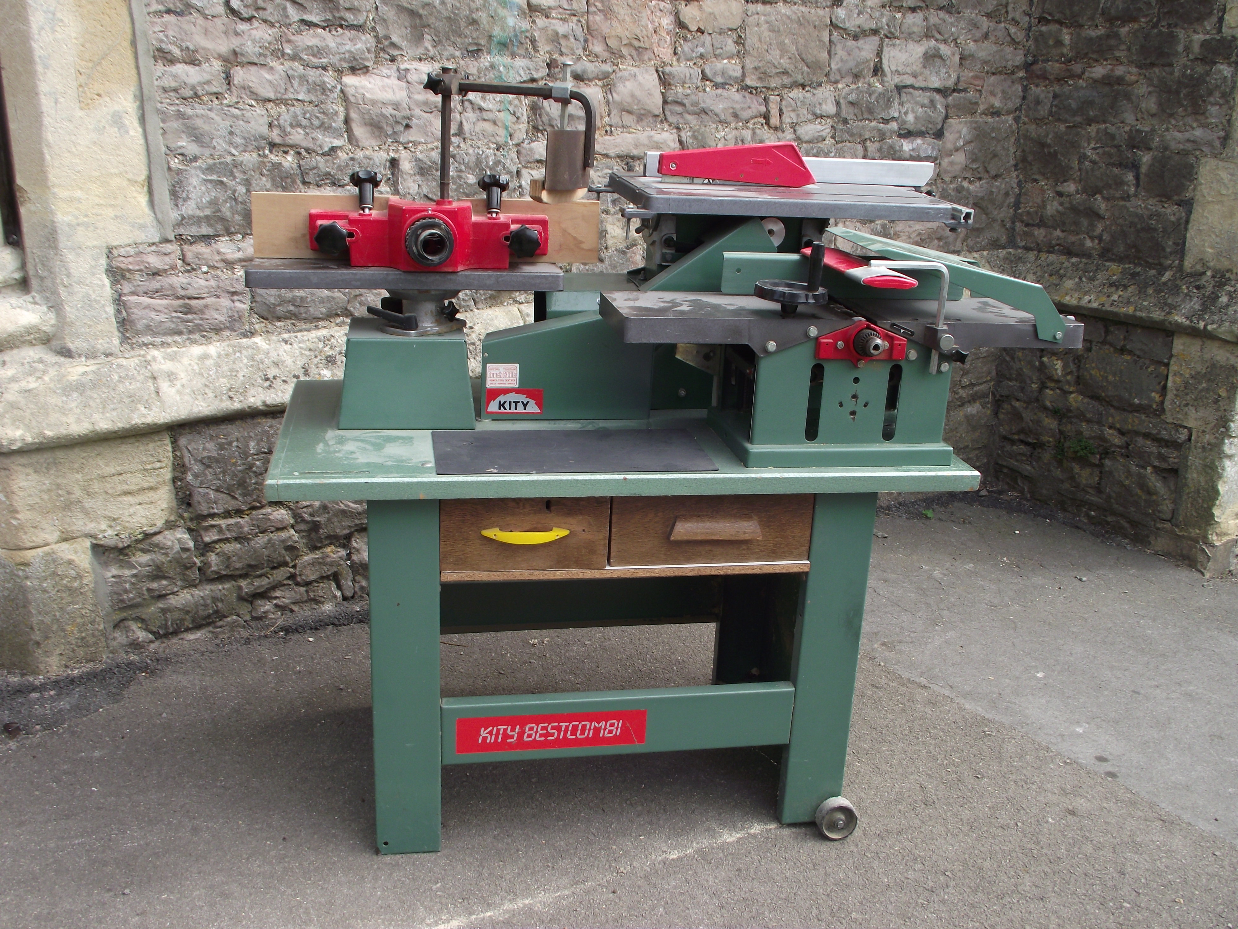 A contemporary workshop multi woodworking machine, Kity BestCombi, with spindle moulder, morticer