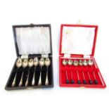 A cased set of six silver coffee spoons, Cooper Brothers & Sons Ltd, Sheffield, 1972, each handle