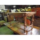 A large 19th century continental walnut pull-out extending dining table of rectangular form, the