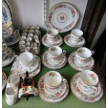 A collection of Royal Grafton Malvern pattern tea wares comprising: cake plate, six cups, six