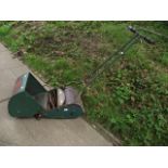 "The Webb" small vintage cylinder push lawn mower with 10" cut and grass collection box