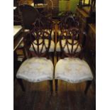 A set of six (four plus two) good quality Hepplewhite style mahogany dining chairs by Brights of