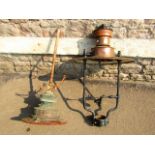 A Great Western Railway Gas Station lamp together with a further gas lamp on high steel column