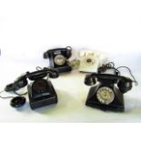 20th century telephones to include three black Bakelite cased examples, one marked 1/232 F Fwr 56/