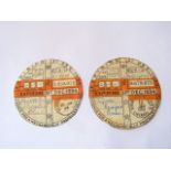 Two early road tax discs for mechanically propelled vehicles, both expiring 31st December 1934