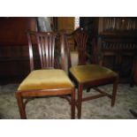 A George III mahogany side chair with pierced splat and scrolled cresting rail, drop-in seat and