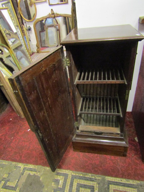 An Edwardian ice box/fridge, the free standing cabinet of square-cut pedestal form, enclosed by a - Image 2 of 2