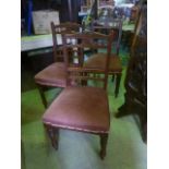 A set of six Edwardian mahogany spindle back dining chairs