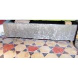 A good example of a shallow rectangular natural stone trough with single rounded corner, 120 cm long