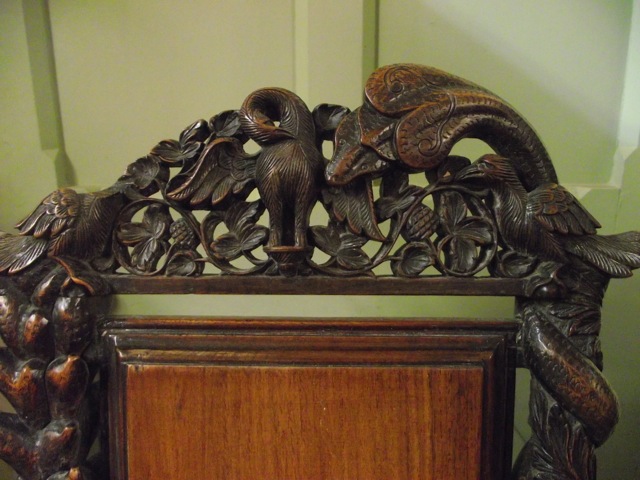 A 19th century Anglo-Indian walnut single chair with profusely carved detail, the cresting rail - Image 2 of 2
