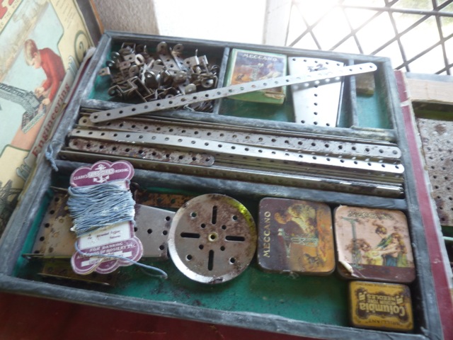 A collection of 20th century Meccano effects to include a boxed assembly No 3, other plates, wheels, - Image 2 of 3