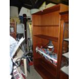 A mid-20th century teak freestanding open bookcase with five adjustable shelves