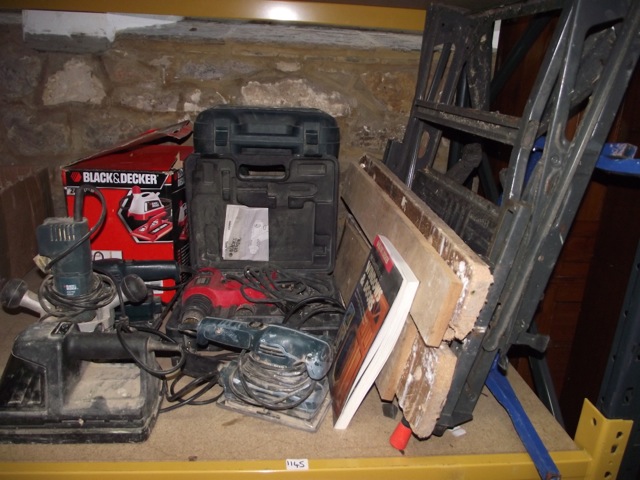 A selection of Black and Decker workshop power tools to include: a KW780 router, two KA175