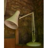 Vintage angle poise lamps, in white colourways