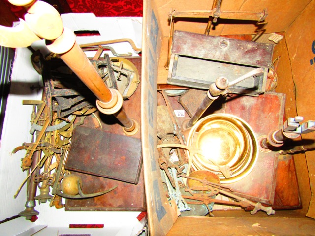 A quantity of antique and later beam scale parts and components (for restoration work) to include