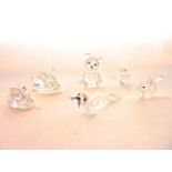 A selection of Swarovski Crystal figures to include a seated teddy bear, 6 cm tall approx together