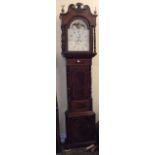 A 19th century eight-day long case clock, the mahogany case/trunk with inlaid banded detail and