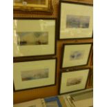 A set of five early 20th century watercolours after J.M.W Turner, attributed to Lucy Gee,