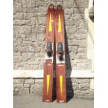 A pair of vintage Borden Estuary brand wooden water skis