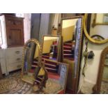 One lot of contemporary gilt framed wall mirrors of varying size and design to including a small