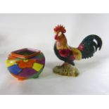 A Beswick model of a leghorn cockerel with impressed number to base 1892, together with an unusual