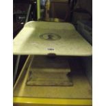 A Victorian counter top weighing scale by Bartlett & Son Ltd, Bristol with transfer printed marble