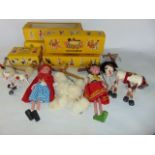 Various boxed Pelham Puppets to include Dougal, Red Riding Hood, Foal, etc (5)