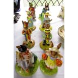 A collection of eight Royal Doulton Bunnykins figures, Parisian DB317, Mexican DB316, Trumpet Player