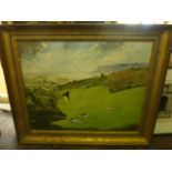 An early 20th century oil painting on canvas of a coastal landscape, signed bottom right Arthur