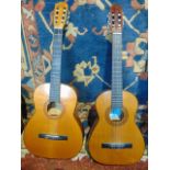 Two timber acoustic guitars