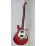 A Lag jet standard JS100 electric guitar in dark red number 06020424