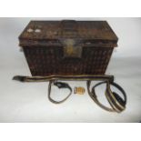 A 19th century metal document chest of rectangular form with central brass lock plate, the hinged