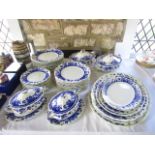 An extensive collection of Royal Doulton Raby pattern blue and white printed dinner wares,