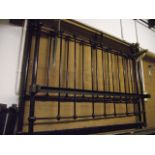 A Victorian brass and iron 4ft 6 double bedstead with ball finials