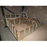 A vintage painted steel framed garden two sectional cloche/hand light of octagonal form with tapered