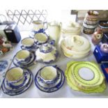 A collection of Royal Doulton Norfolk pattern blue and white printed wares comprising teapot, milk