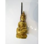 A North Thai on Laos, Ayatthaya style gold figure of Buddha Shakyamuni, tests as 18ct gold, seated