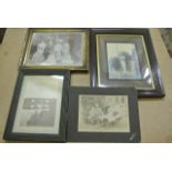 Four late Victorian/Edwardian black and white photographs, family shots including a wedding,