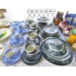 A quantity of Royal Tudor ware Coaching Taverns pattern dinner and tea wares, with dark green