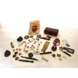 A quantity of miscellaneous effects including oak box, pen knives, Flintshire constabulary police