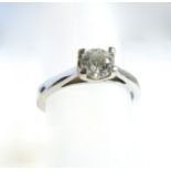 A single stone diamond ring, Forever Diamonds, set with a round brilliant-cut diamond weighing 0.