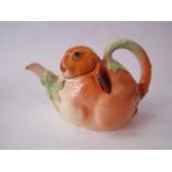 A Royal Doulton Bunnykins teapot dating from the 1930s and designed by Charles Noke modelled as a