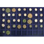 A collection of 34 Roman coins in silver and bronze, 100 years BC to 300 AD approx, Crispus,